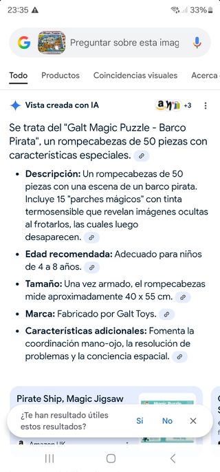 Puzzle Mágico Galt Barco Pirata 50 Piezas