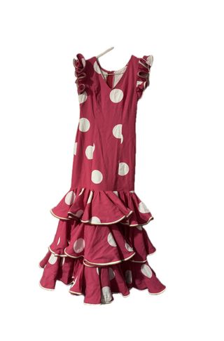 Traje de flamenca fucsia con lunares