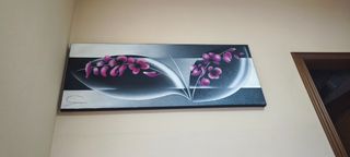 Cuadro moderno flores moradas