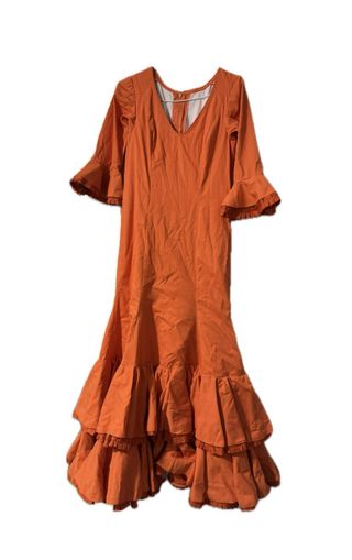 Traje de flamenca naranja con volantes