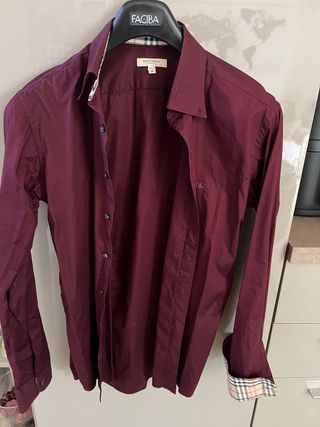 Camicia Burberry Bordeaux Uomo