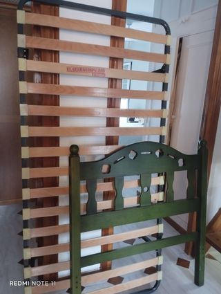 Somier de lamas de madera PIKOLIN, cabecero madera