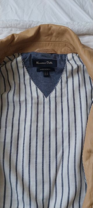 Cazadora Piel Massimo Dutti Mostaza Talla xs