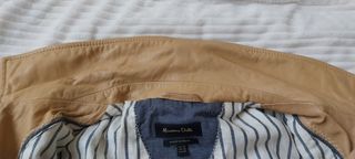 Cazadora Piel Massimo Dutti Mostaza Talla xs