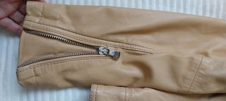 Cazadora Piel Massimo Dutti Mostaza Talla xs