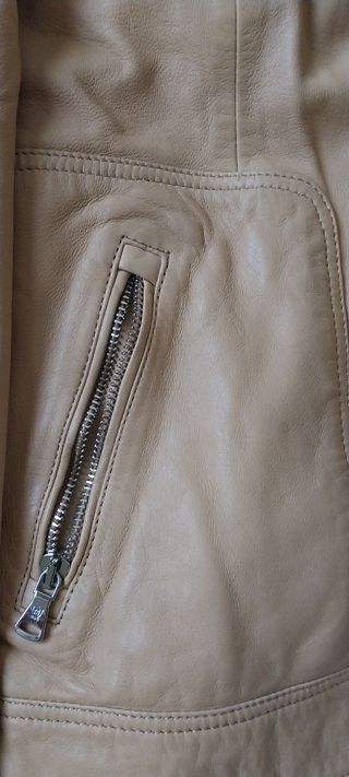 Cazadora Piel Massimo Dutti Mostaza Talla xs