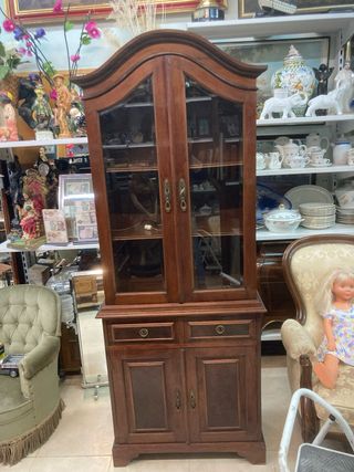 Vitrina Antigua Madera y Cristal