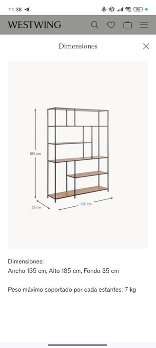 Estantería Westwing Madera y Metal Negra