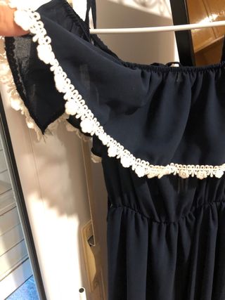 Vestido azul escote barco talla M