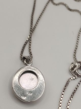 Collana vintage argento donna madreperla marcasite