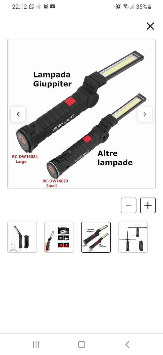 Lampada da lavoro 5 modalità