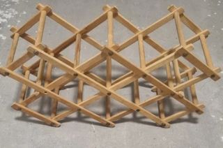 Botellero de madera plegable