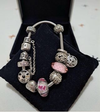 Pulsera Pandora Original Plata y Rosa