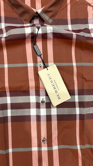 Camicia Burberry a quadri marrone