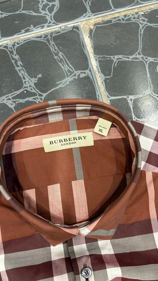 Camicia Burberry a quadri marrone