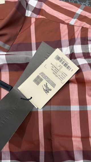 Camicia Burberry a quadri marrone