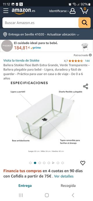 Bañera bebé plegable