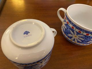 2 Tazones Porcelana Macronite Florales