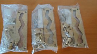 3 Cadenas seguridad latón para puerta de entrada.