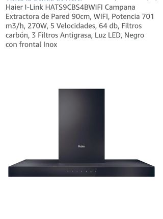 Campana Extractora Haier 90cm Negra