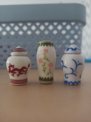 3 Jarrones Miniatura Casa Muñecas
