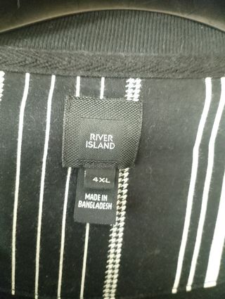 Camiseta River Island Talla 4XL Rayas