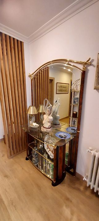 Mueble entrada espejo y estantería