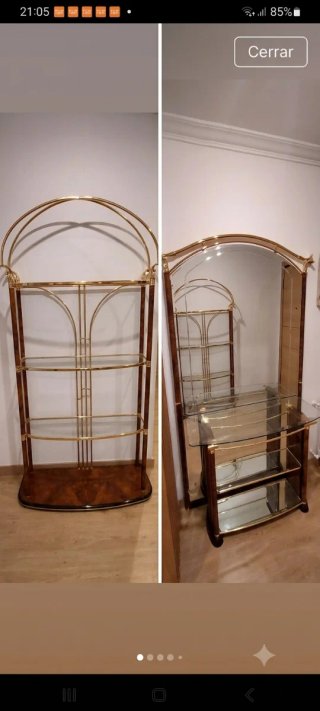Mueble entrada espejo y estantería