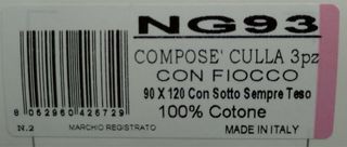 Lenzuolo culla/lettino con fiocco