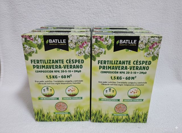 Lote 6 cajas Fertilizante Césped 1,5Kg/caja Batlle