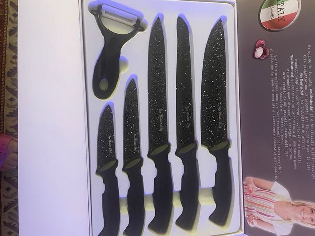 Set  5 Coltelli Cucina Pietre Laviche