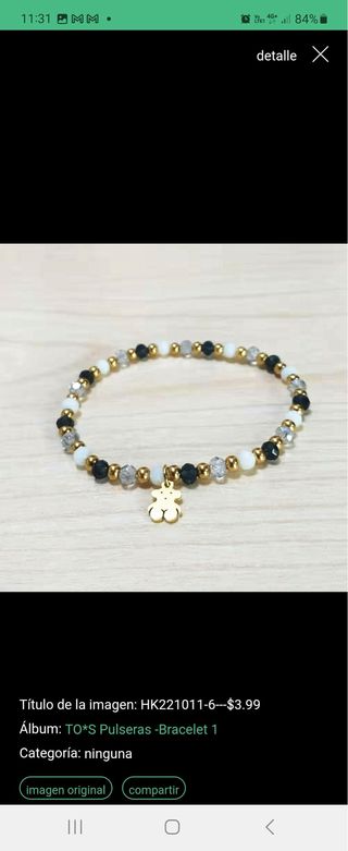 Pulsera Tous con osito dorado