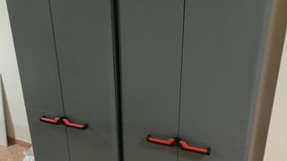 Armarios de Almacenamiento Plástico Gris y Rojo