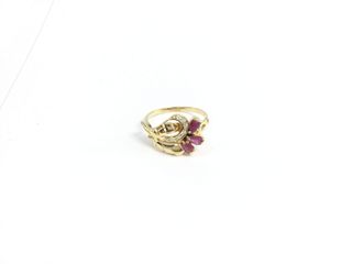 anillo oro 18k con piedra con circonita,rubi