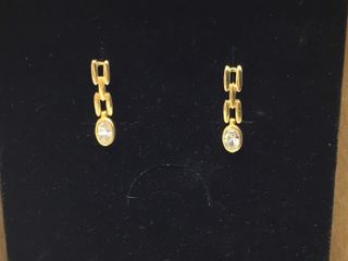 pendientes oro 18k con piedra con circonita