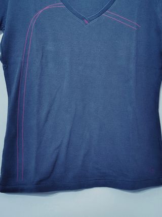 T-shirt blu scollo a V
