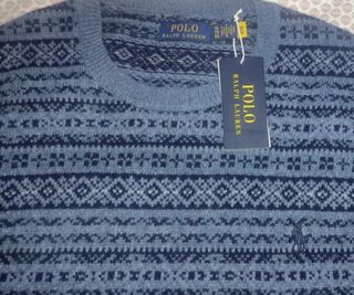 Jersey Ralph Lauren Lana Fair Isle Azul XL