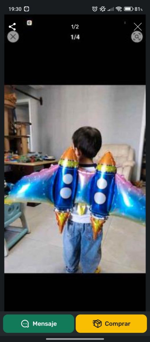 Balão de foguete espacial para crianças