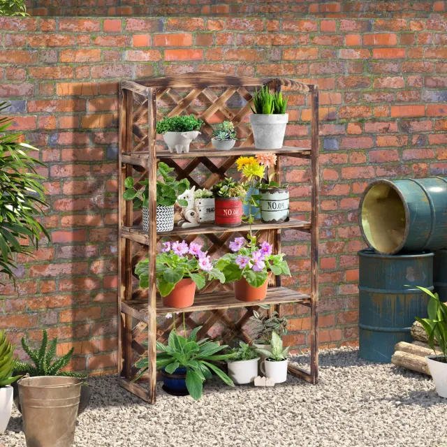 Scaffale Porta Piante da Esterno a 3 Ripiani in Le