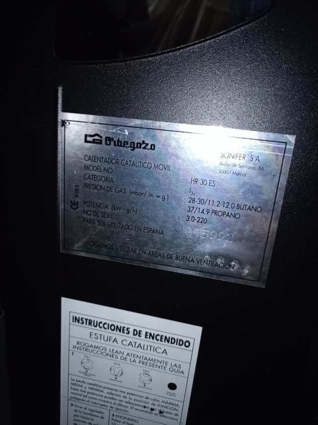 Estufa catalítica Orbegozo
