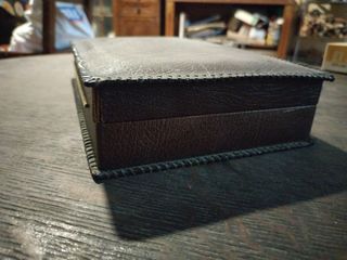 Caja de puros de madera y piel