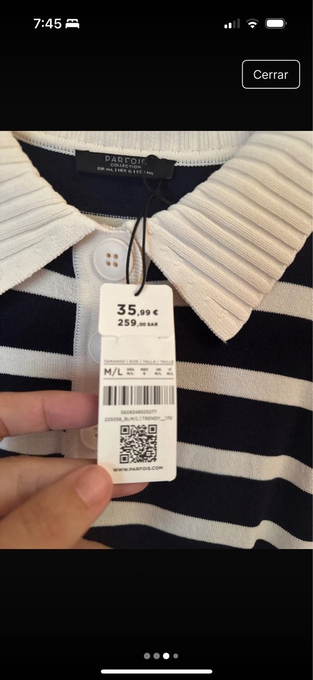 Vestido Parfois Rayas Azul Marino Talla L