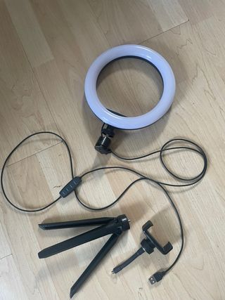 Aro de luz LED con trípode y soporte móvil