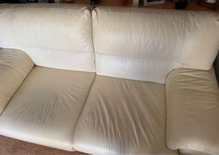 Sofá de Piel Natuzzi Blanco