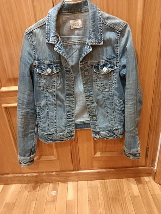 Cazadora Vaquera Mujer Mango Azul
