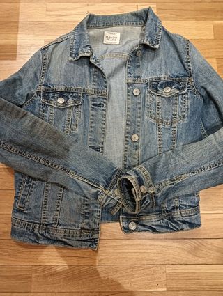 Cazadora Vaquera Mujer Mango Azul