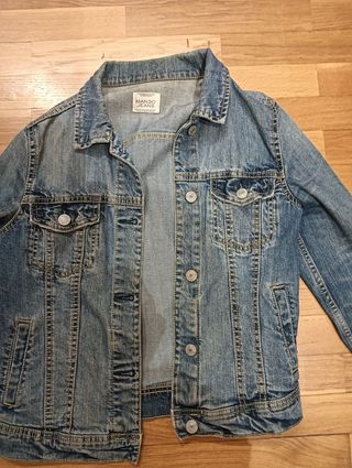 Cazadora Vaquera Mujer Mango Azul