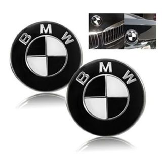 2x Emblemas BMW 82mm Negro y Blanco
