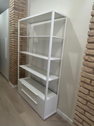 Estantería blanca metálica con cajones FJALKINGE
