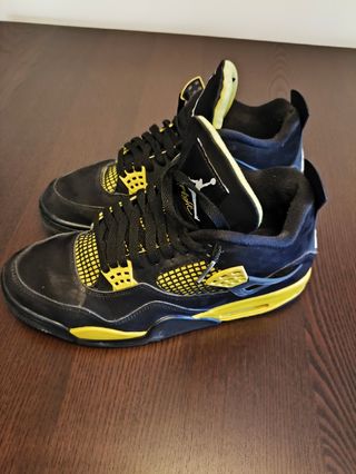 Nike Air Jordan 4 Retro Negro Amarillo originales 